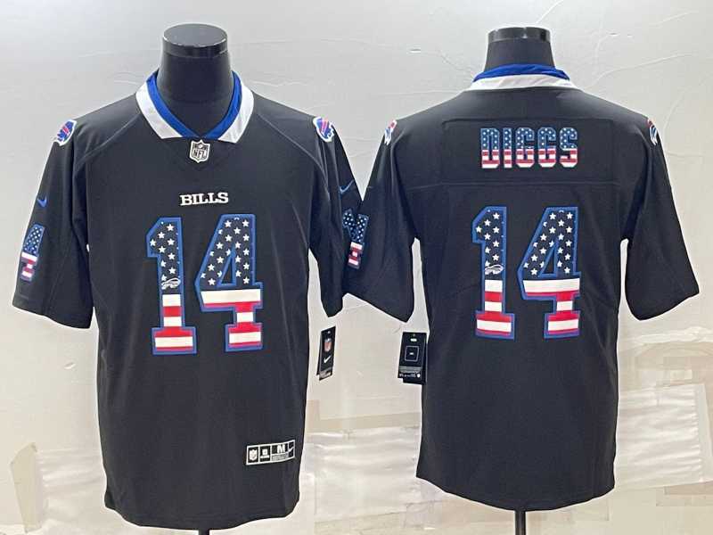Mens Buffalo Bills #14 Stefon Diggs Black 2018 USA Flag Fashion Limited Stitched Jersey->buffalo bills->NFL Jersey